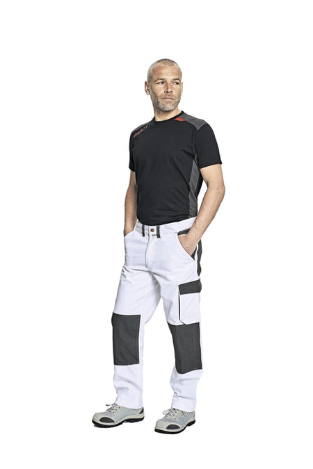 Assent Lange Werkbroek 3116 Lydden katoen maat 48 wit/grijs-545186