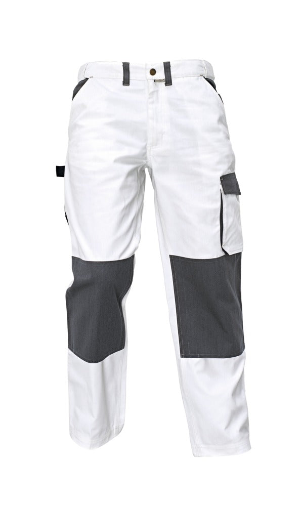 Assent Lange Werkbroek 3116 Lydden katoen maat 48 wit/grijs-545186