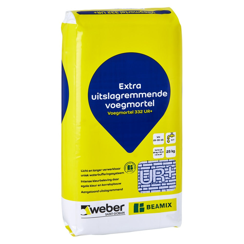 Weber Beamix Voegmortel 332 UR+ Antraciet 2774 Extra Uitslagremmend 25kg-552418
