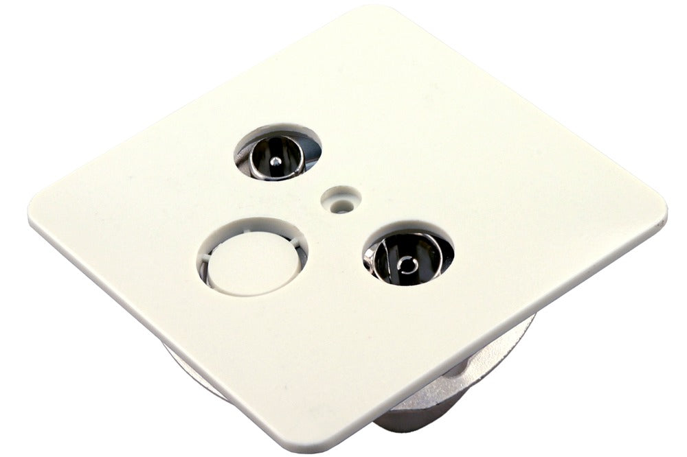 Contactdoos radio/tv, inbouw, doorvoerbaar, geschikt voor afdekraam Peha Standard polarwit-556131