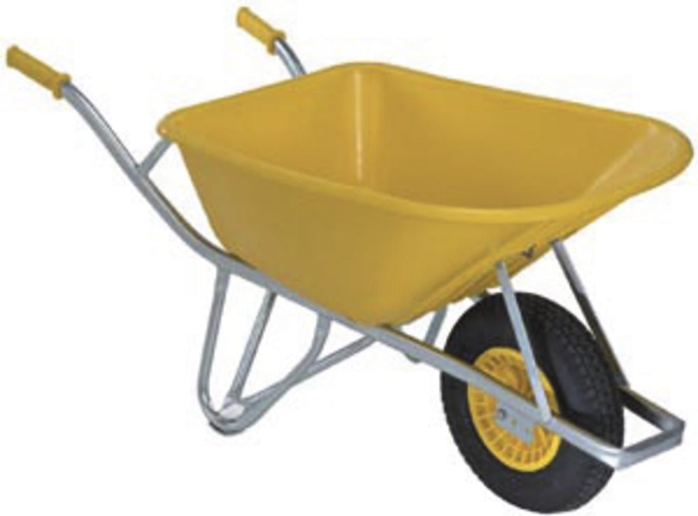 FORT Kruiwagen HDPE bak geel inhoud: 100 liter 4 ply band-556267