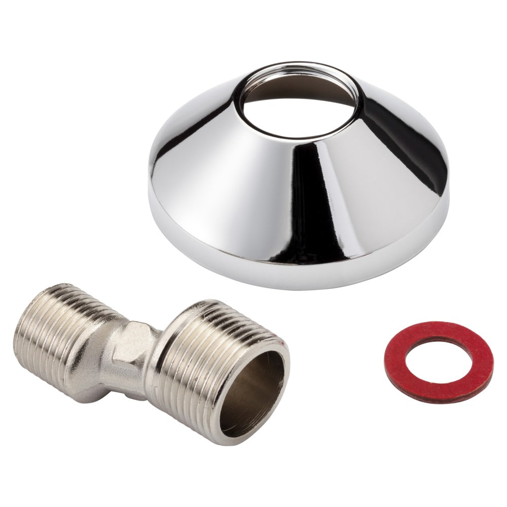 BONFIX Stel S-koppeling 1/2'' x 3/4'' x 10 mm sprong 10 mm chroom met rozet 26 mm-556328