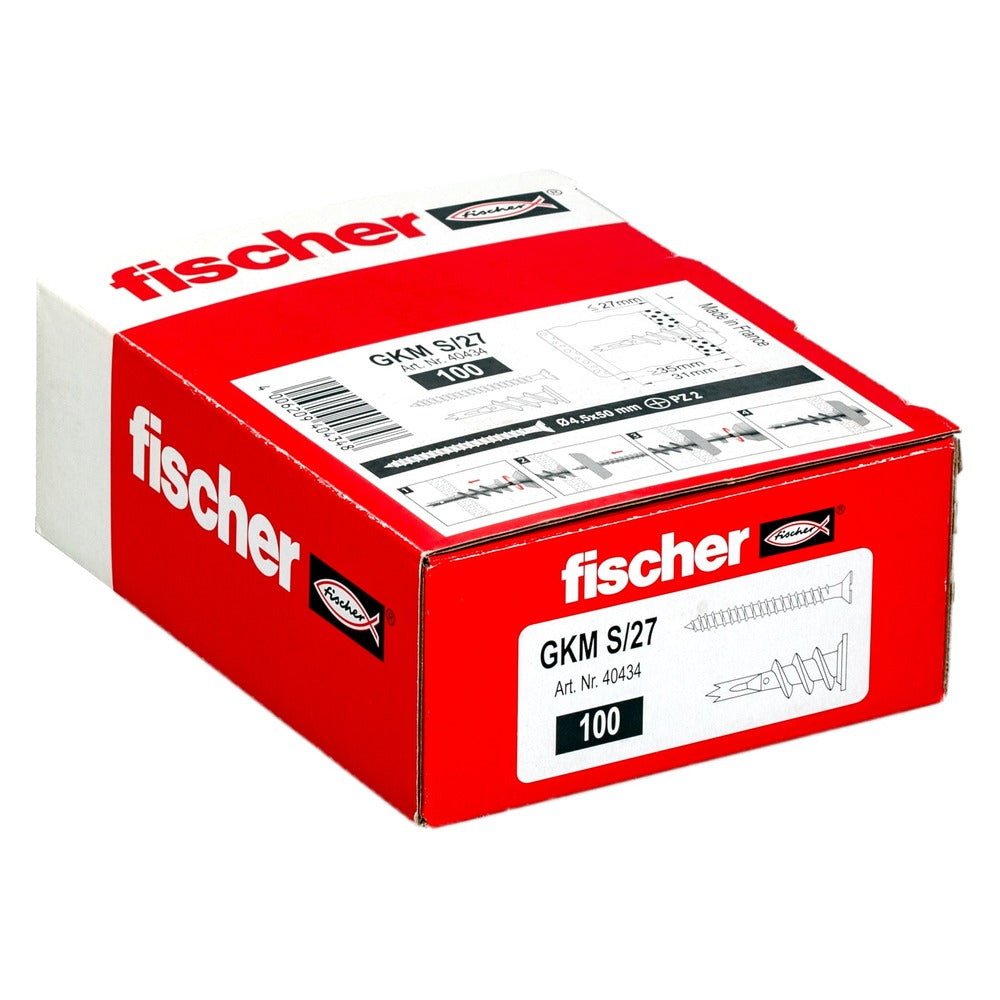 fischer Gipsplaatplug GKM 4,5x50 inclusief spaanplaatchroef 100 stuks-558162