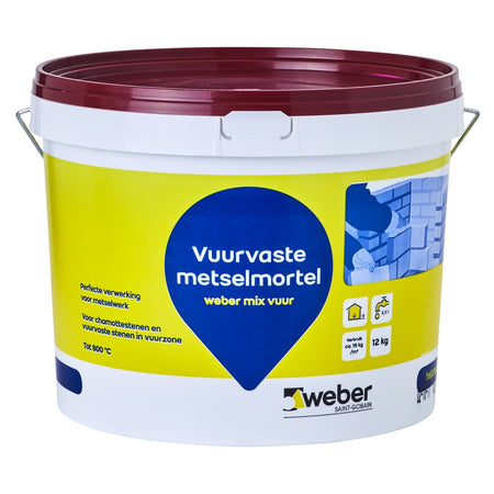 Weber.mix Metselmortel Donkergrijs Vuurvast 12kg-559089