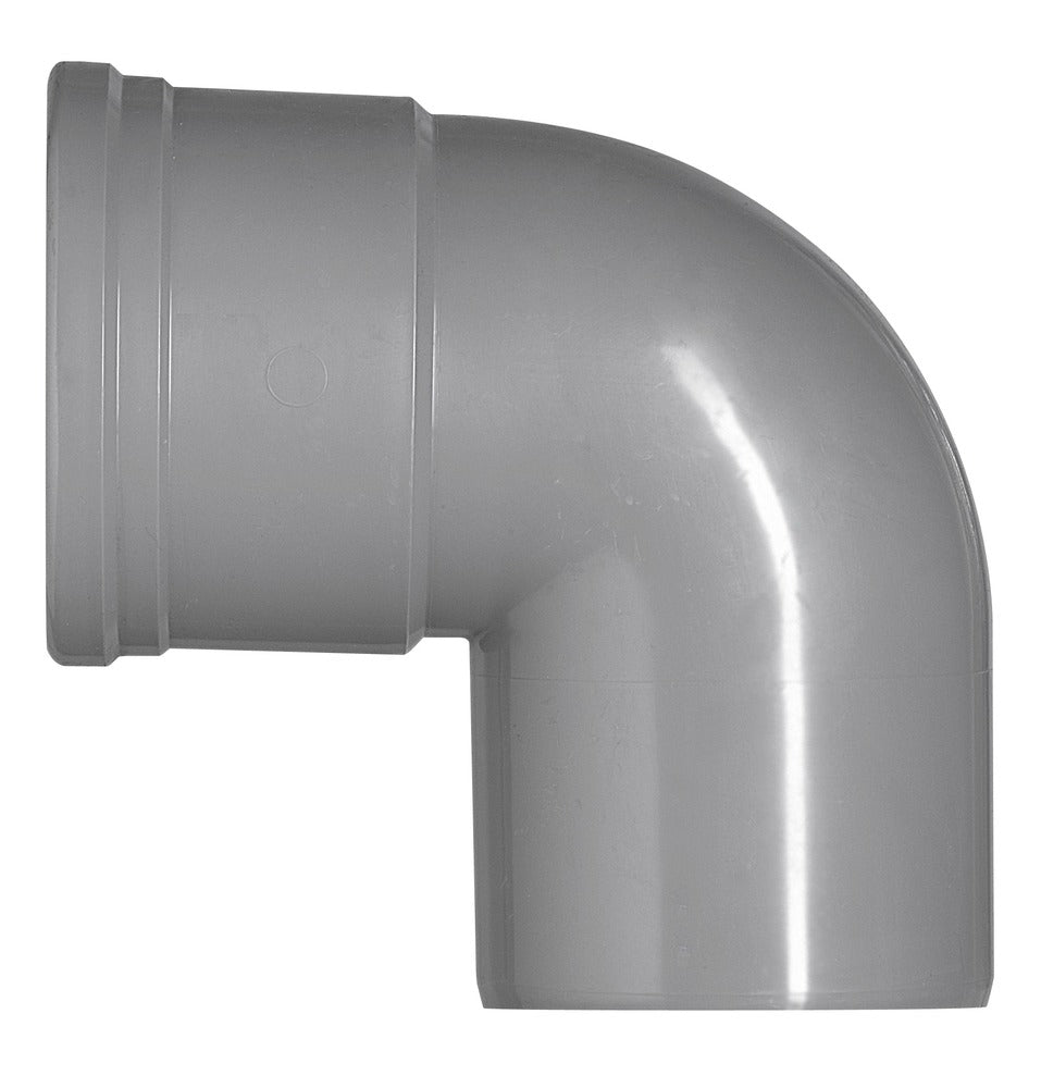 Bocht PVC 1x manchetmof wanddikte 3,2 Ø 125 mm 87° KOMO-keur-560245