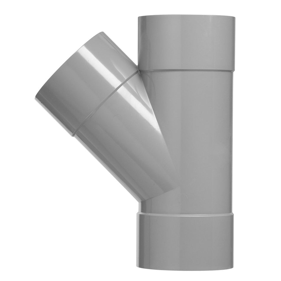 T-Stuk PVC 3x lijmmof wanddikte 3,2 Ø 125x125 mm 45° KOMO-keur-560246