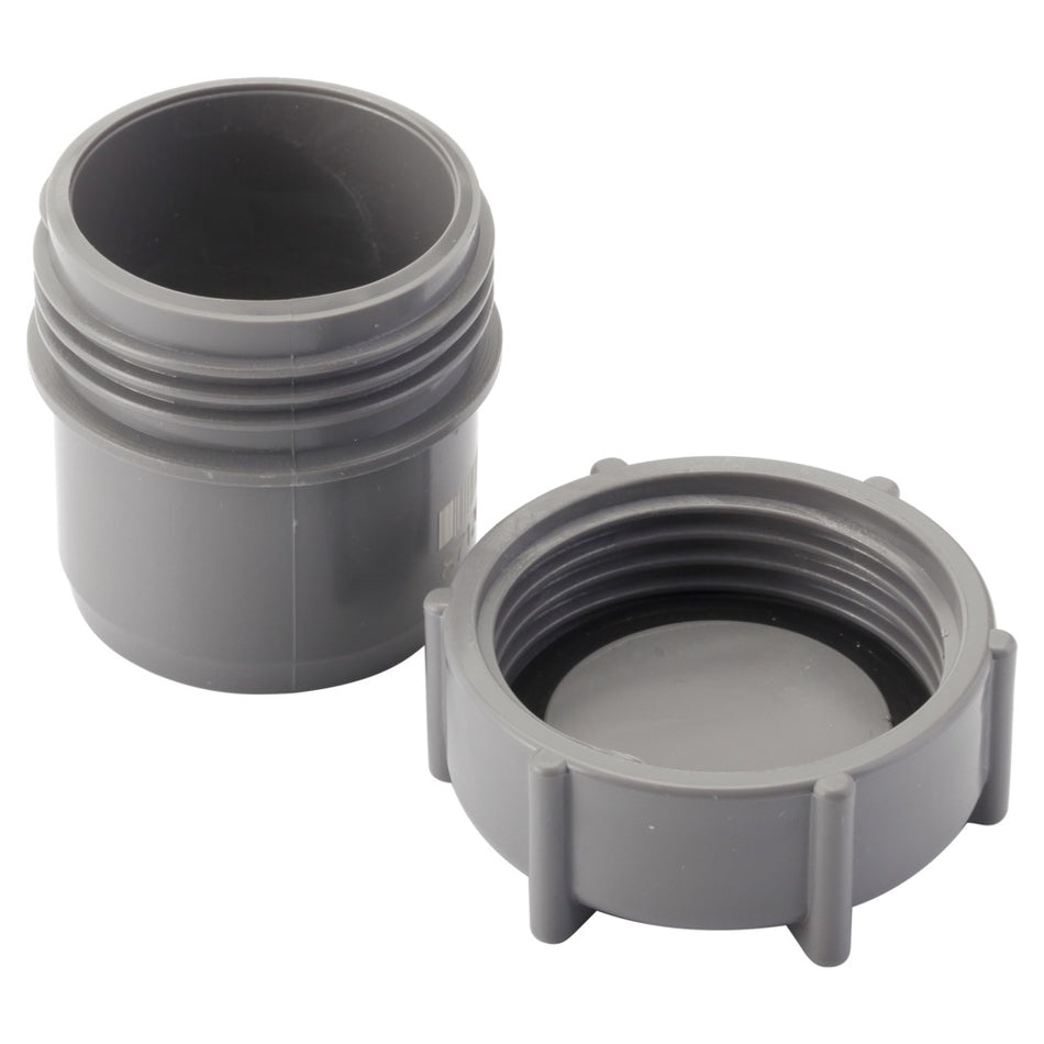 Eindstuk PVC wanddikte 3,2 mm Ø 40 mm met schroefdeksel KOMO-keur-560247