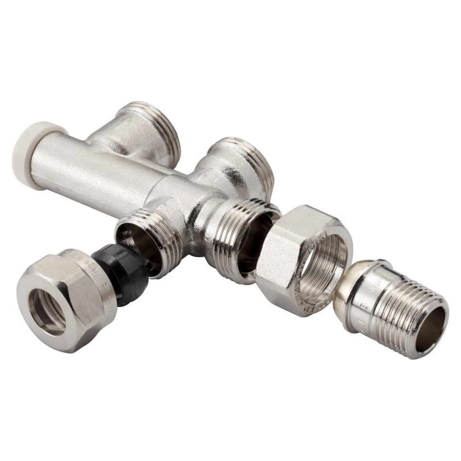 Viega Pexfit Radiatoraansluitstuk 1069.2 Vernikkeld Buitendraad 15mmx1/2"-560330