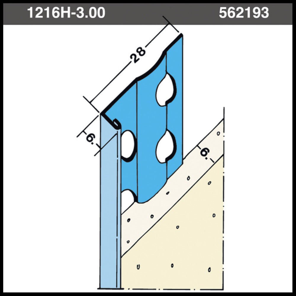 Protektor Stucstop 1216H verzinkt staal stucdikte 6 mm 300 cm-562193