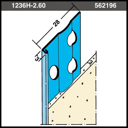 Protektor Stucstop 1236H verzinkt staal stucdikte 3 mm 260 cm-562196