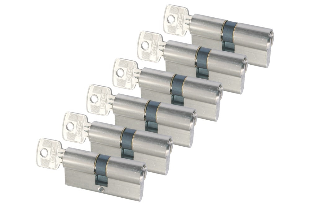 StarX Profielcilinder vernikkeld 60 mm gelijksluitend SKG2, 6 stuks-565102
