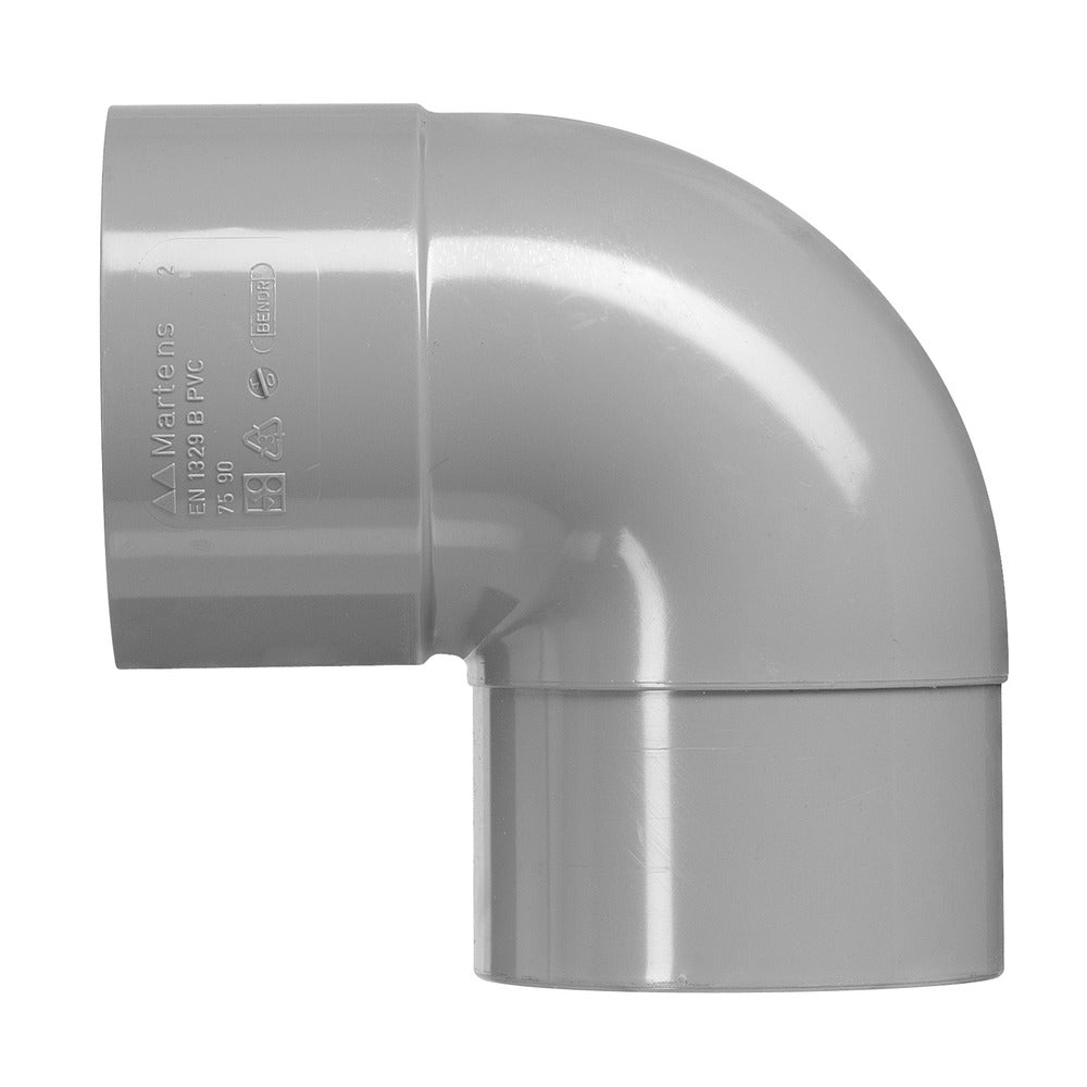 Bocht PVC mof/verjonging spie-eind Ø 70 mm 90° t.b.v. HWA-566878
