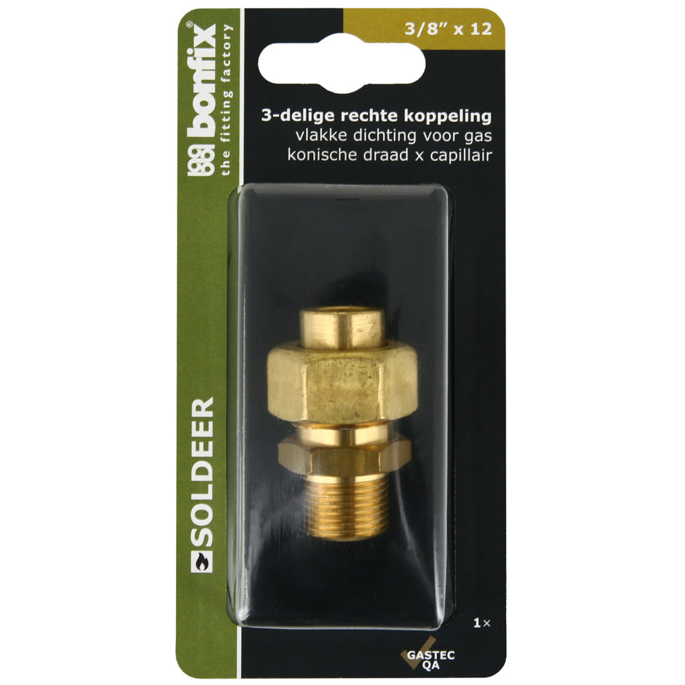 BONFIX Soldeer koppeling 3-delig 12 mm x 3/8'' buitendraad-567942
