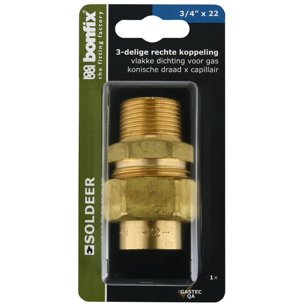BONFIX Soldeer koppeling 3-delig 22 mm x 3/4'' buitendraad-567971