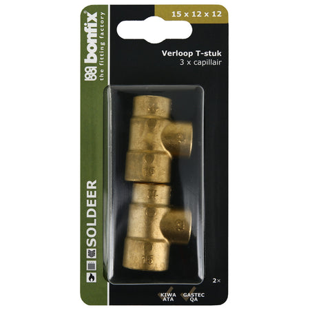 BONFIX Soldeer T-stuk 15x12x12 mm 2 stuks-567986