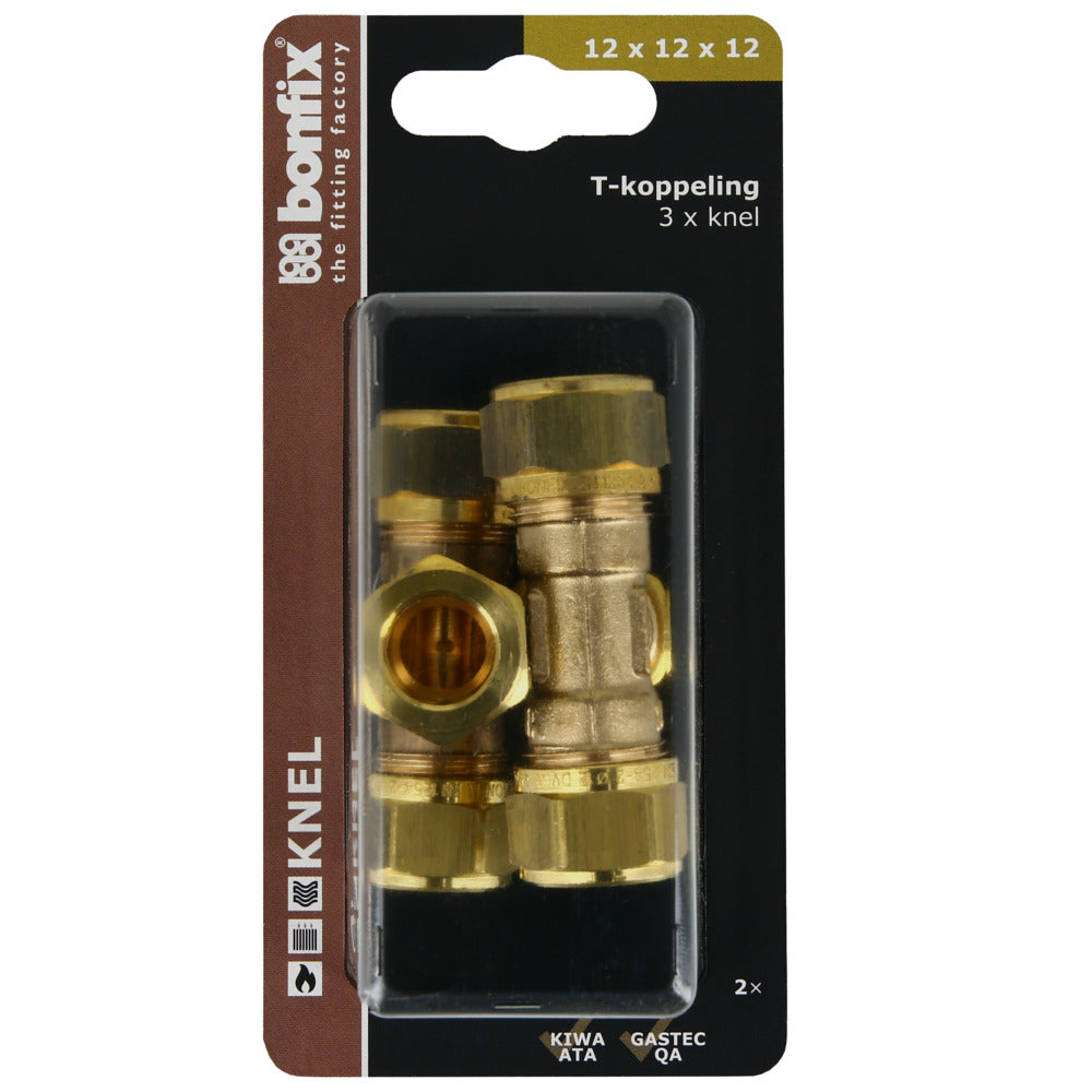 BONFIX Knel T-stuk 12x12x12 mm 2 stuks-568349