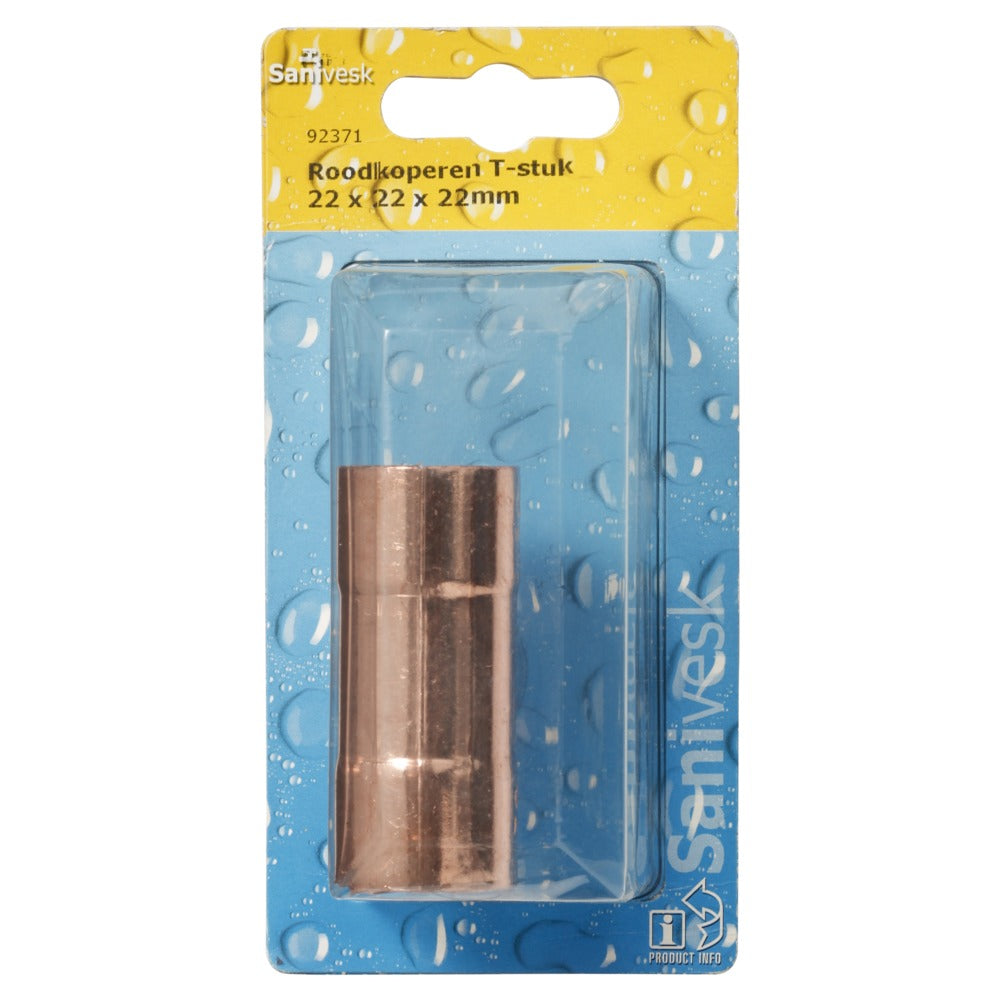 T-stuk roodkoper 22x22x22 mm-568505