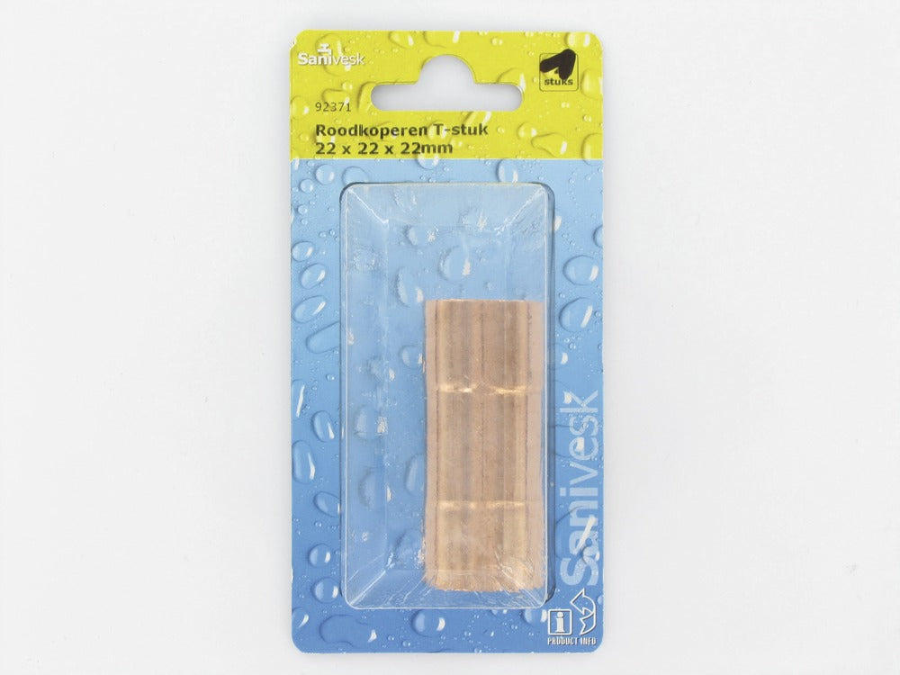 T-stuk roodkoper 22x22x22 mm-568505