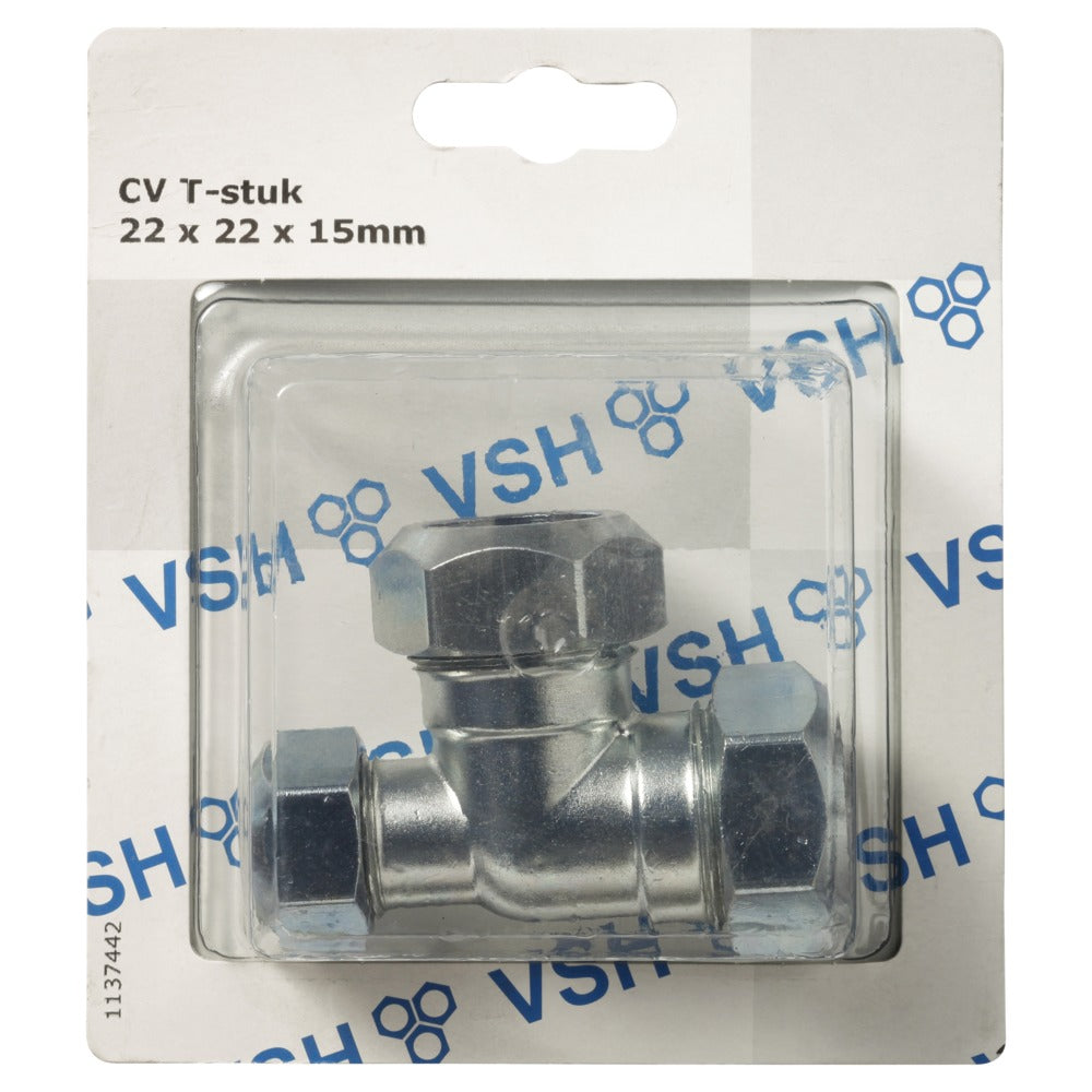 VSH T-Stuk CV Chroom 22x22x15mm-568517
