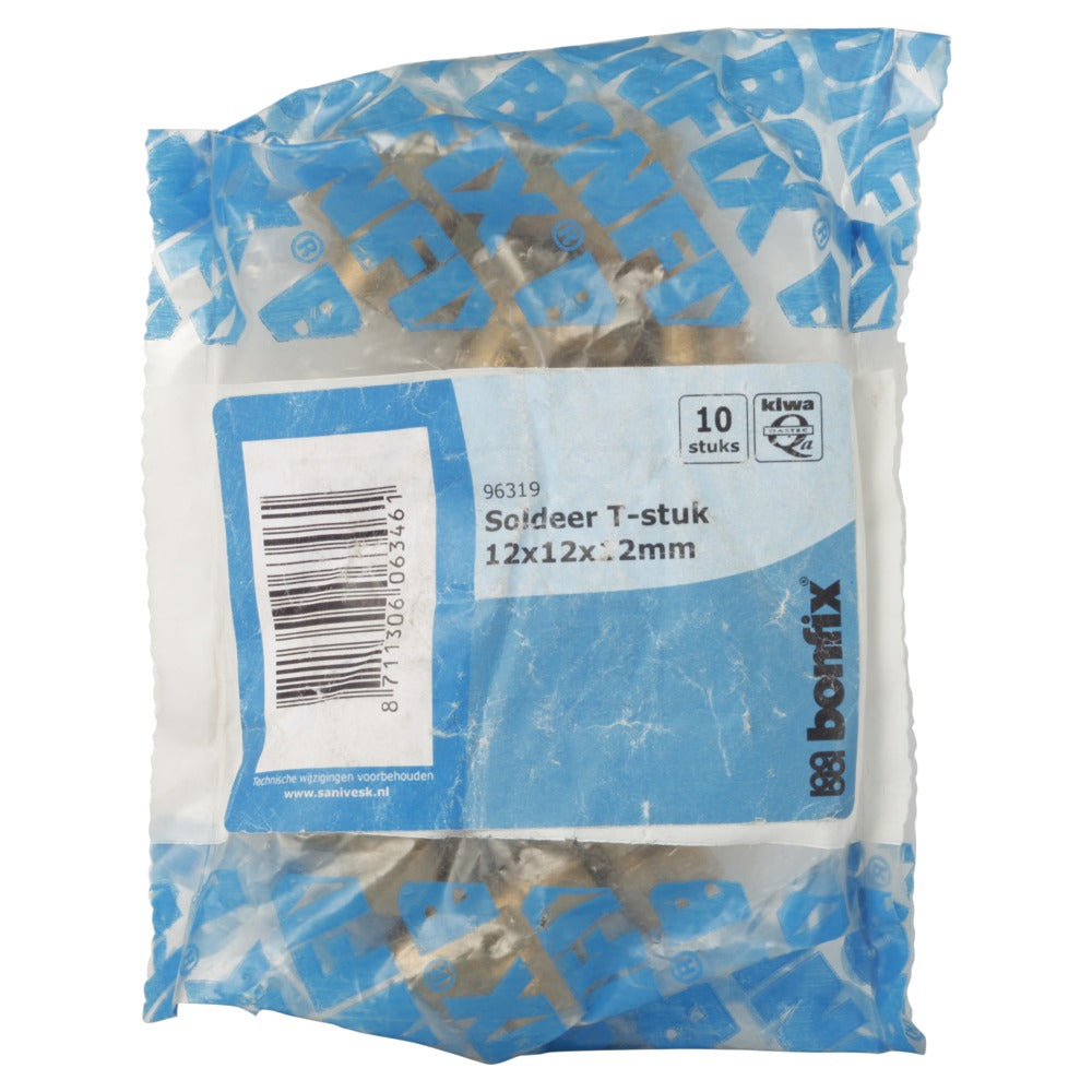 BONFIX Soldeer T-stuk 12x12x12 mm 10 stuks-568569