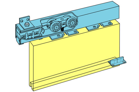 Henderson Husky Schuifdeurbeslag H100/20A aluminium 105 cm t.b.v. 1 deur 100 kg-568695