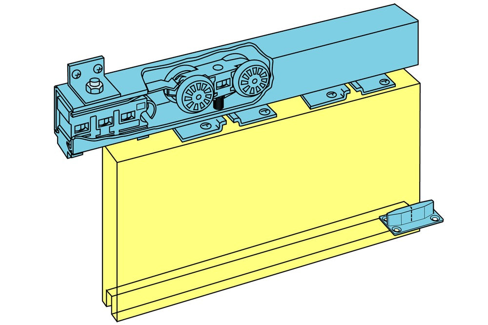 Henderson Husky Schuifdeurbeslag H100/24A aluminium 125 cm t.b.v. 1 deur 100 kg-568696