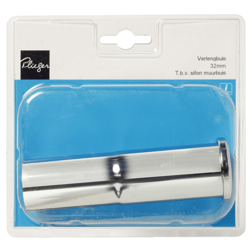 Muurbuis verlengd 32 mm chroom-568797