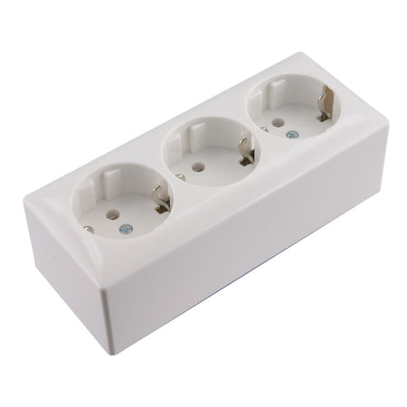 Berker Contactdoos Opbouw 3-Voudig Polarwit Randaarde-571231