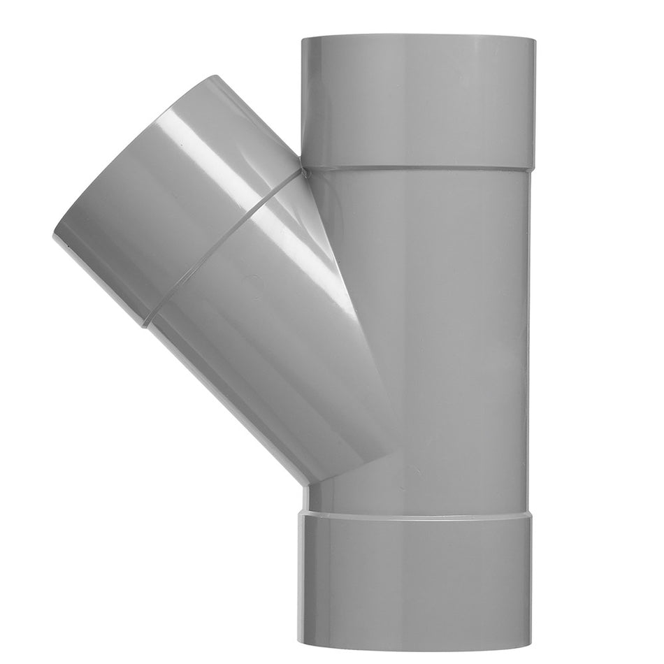 T-stuk PVC 3x lijmmof wanddikte 3,25mm Ø90x90mm 45° KOMO-keur-571746