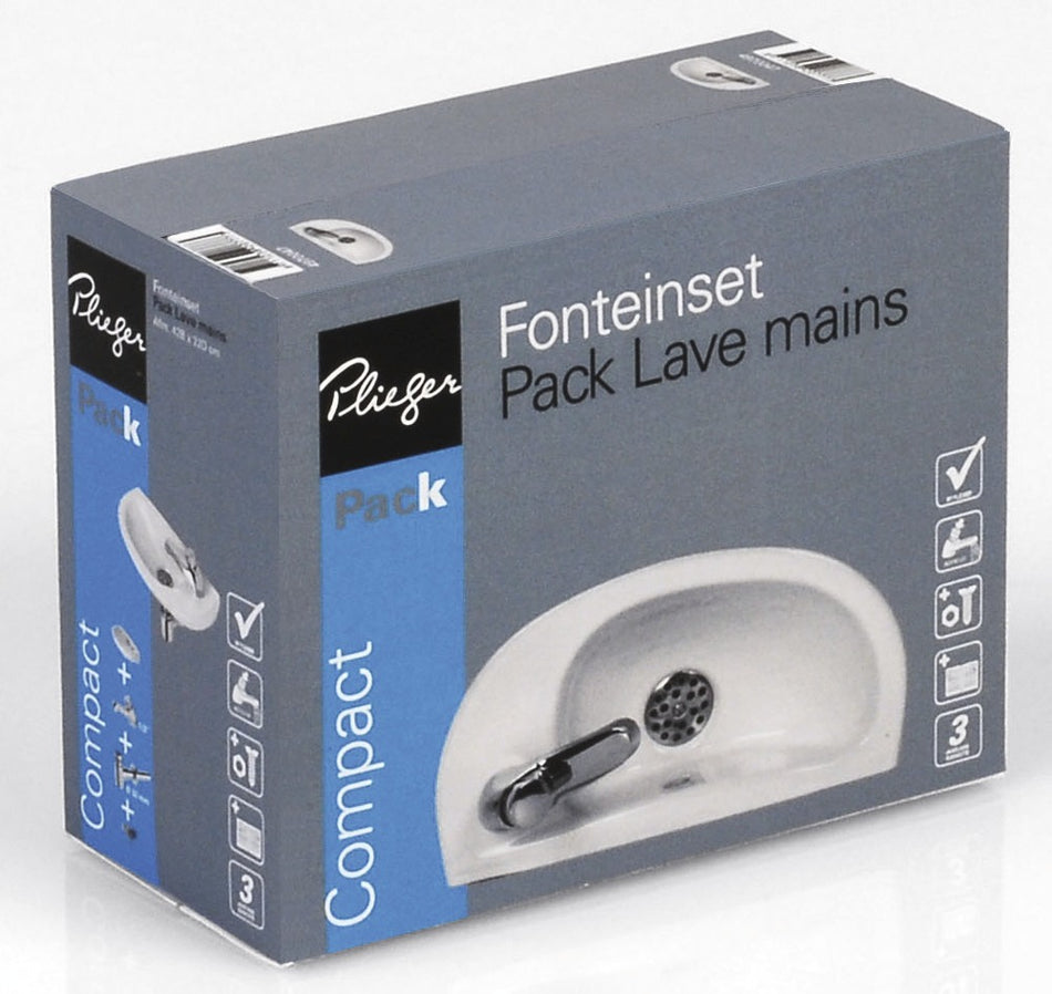 Plieger Compact Fonteinset keramiek 42x22x13,5 cm wit ruimtebesparend-572758