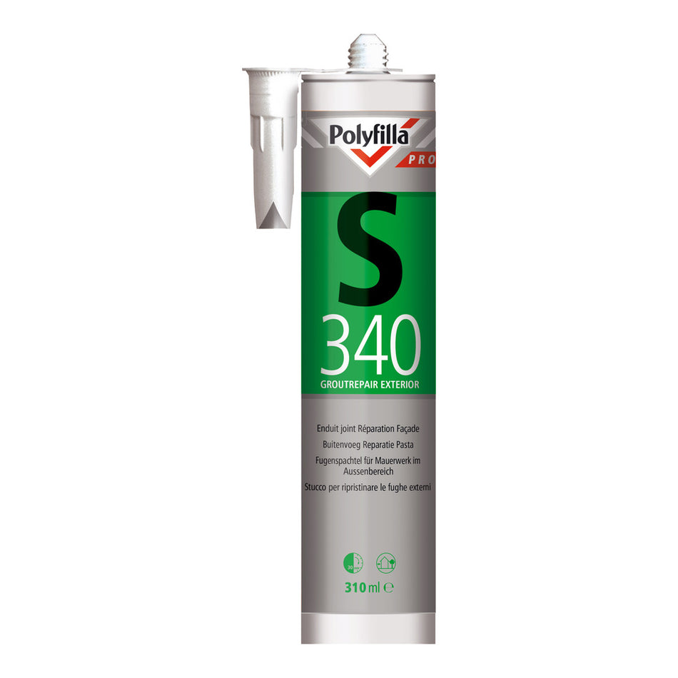 Polyfilla Reparatiepasta Buitenvoeg Pro S340 Grijs 310ml-575721