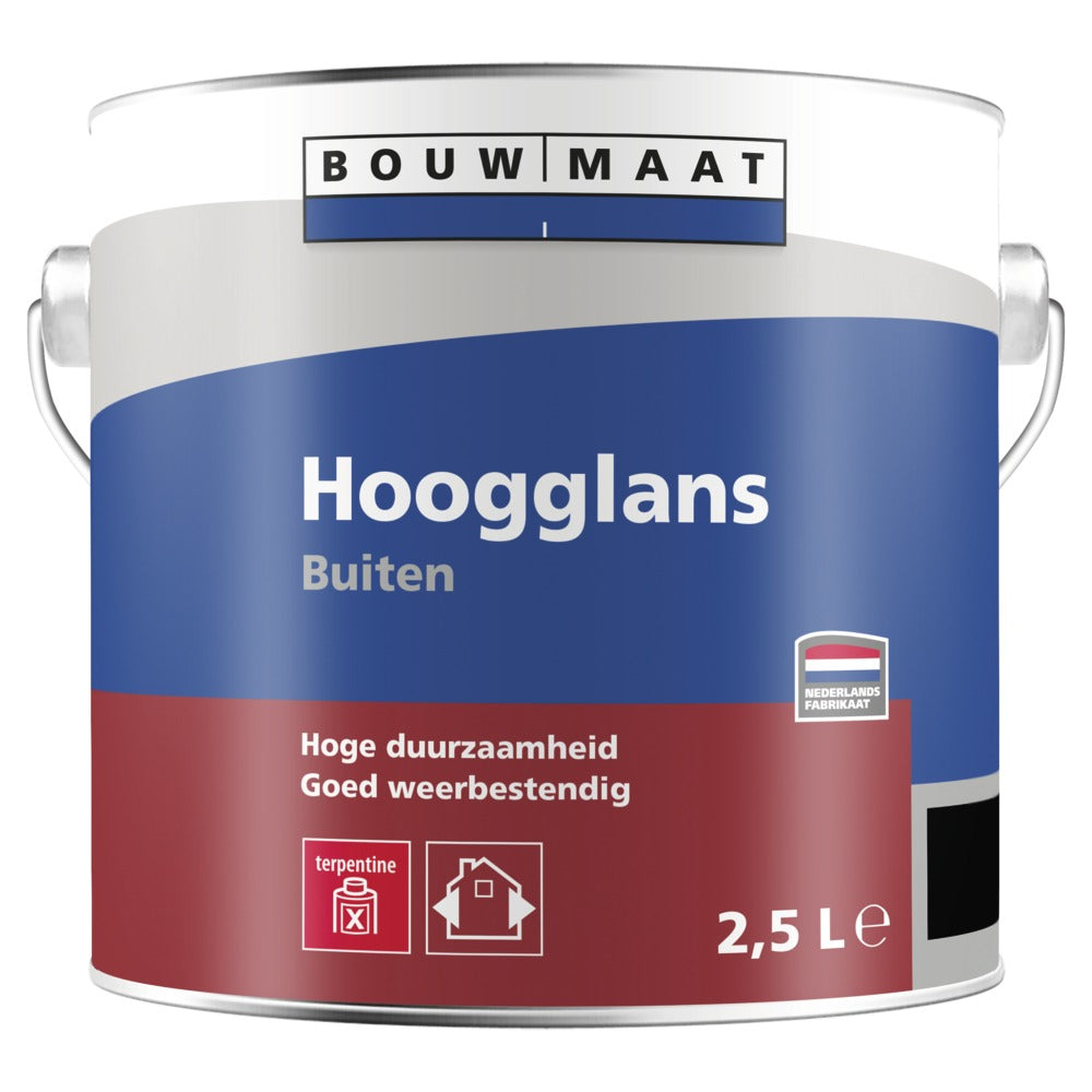 Bouwmaat Hoogglans zwart, 2,5 l-577400