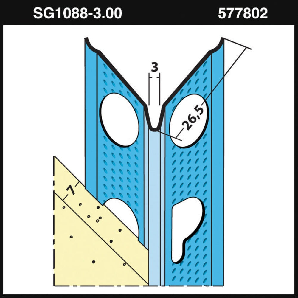 Slimgrip® Hoekprofiel SG1088 verzinkt staal stucdikte 7 mm 300 cm-577802