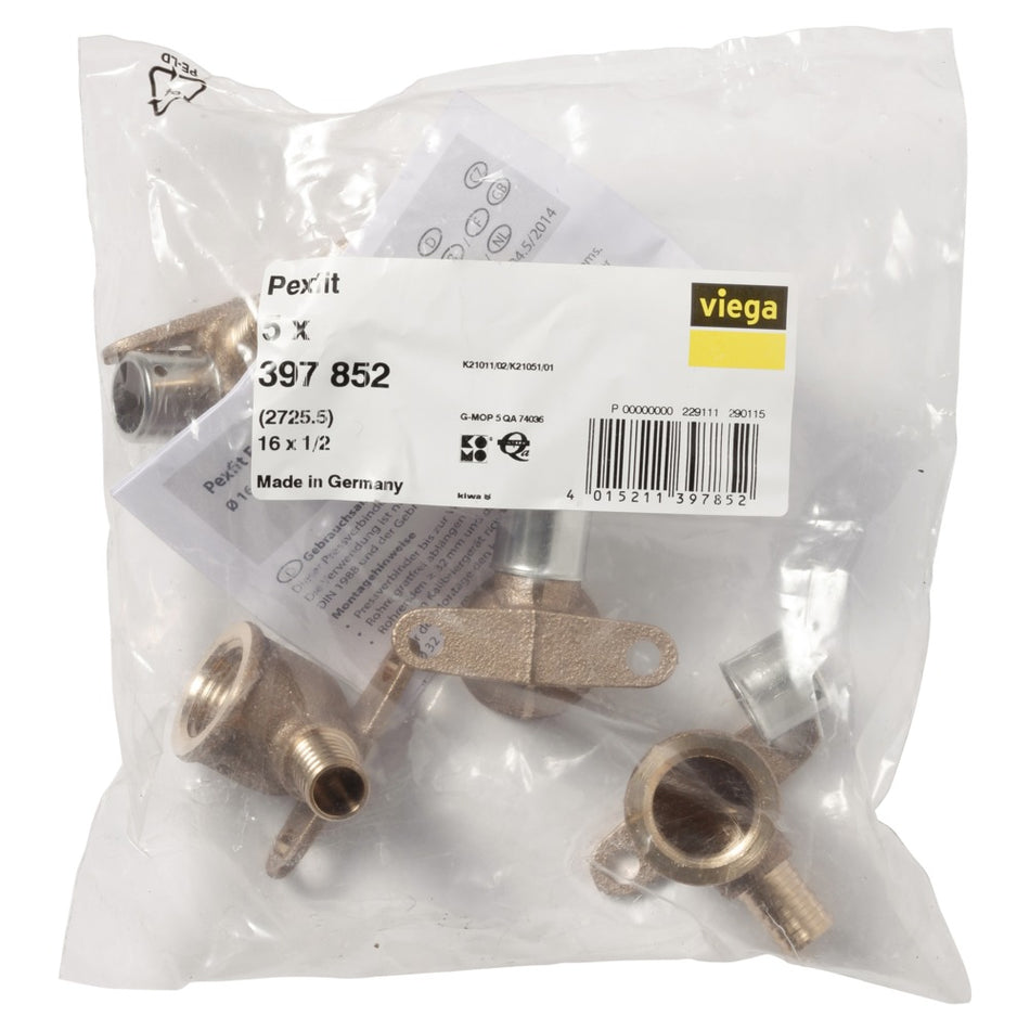 Viega Pexfit Muurplaat 2725.5 brons 16 mm x 1/2'' binnen-577960