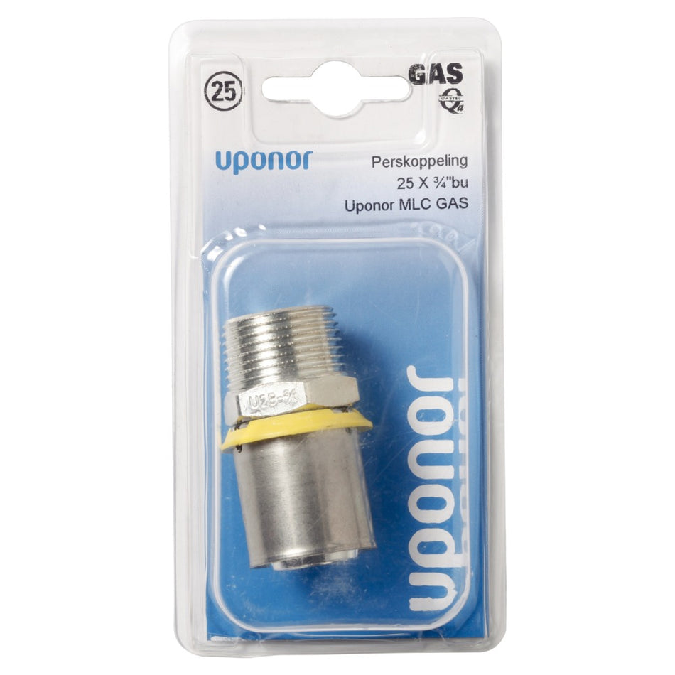 Uponor MLC gas Persovergangsfitting 25 mm x 3/4'' buiten-578020