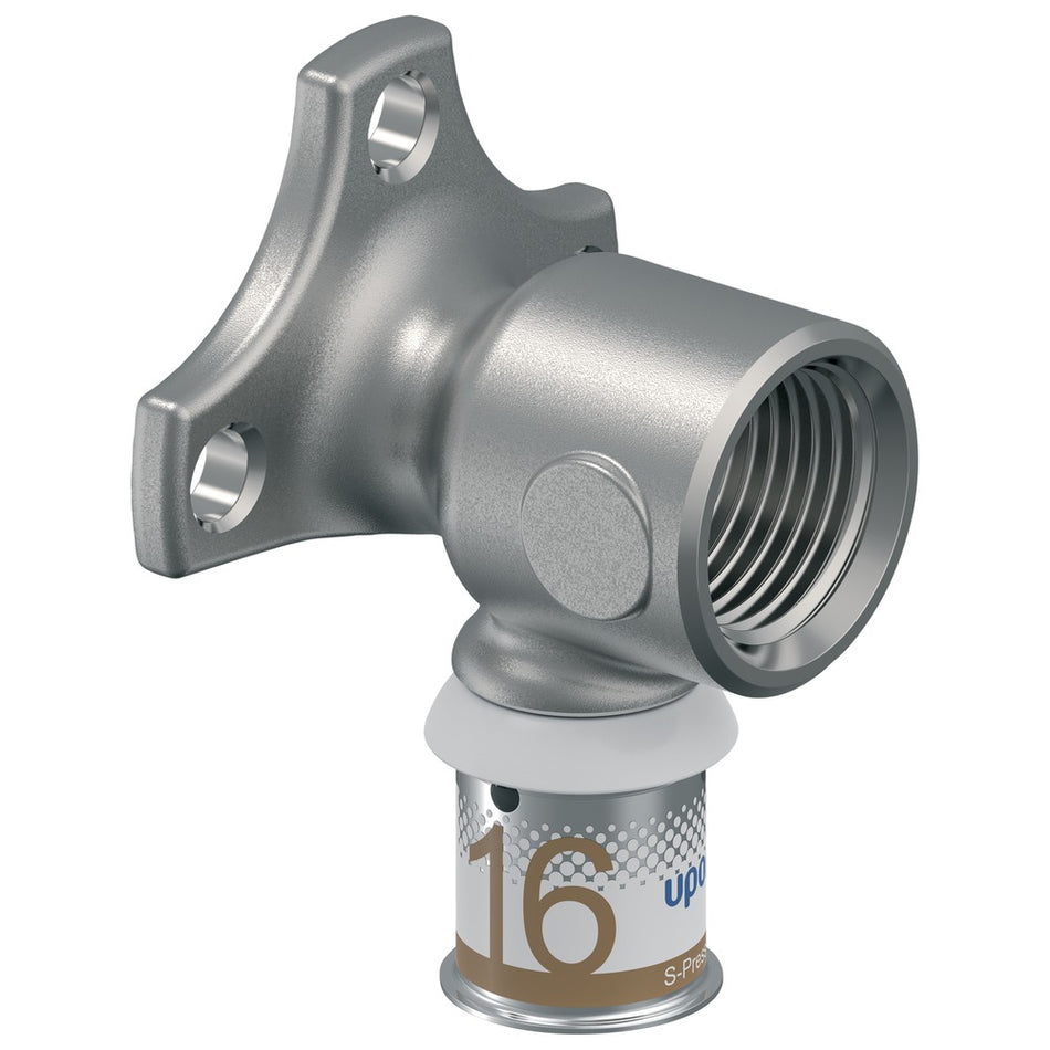 Uponor MLC pers Muurplaat met ronde flens 16 mm x 1/2'' binnen kort 2 stuks-578044