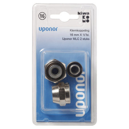 Uponor Klemkoppeling messing 16 mm x 1/2'' binnen 2 stuk-578049