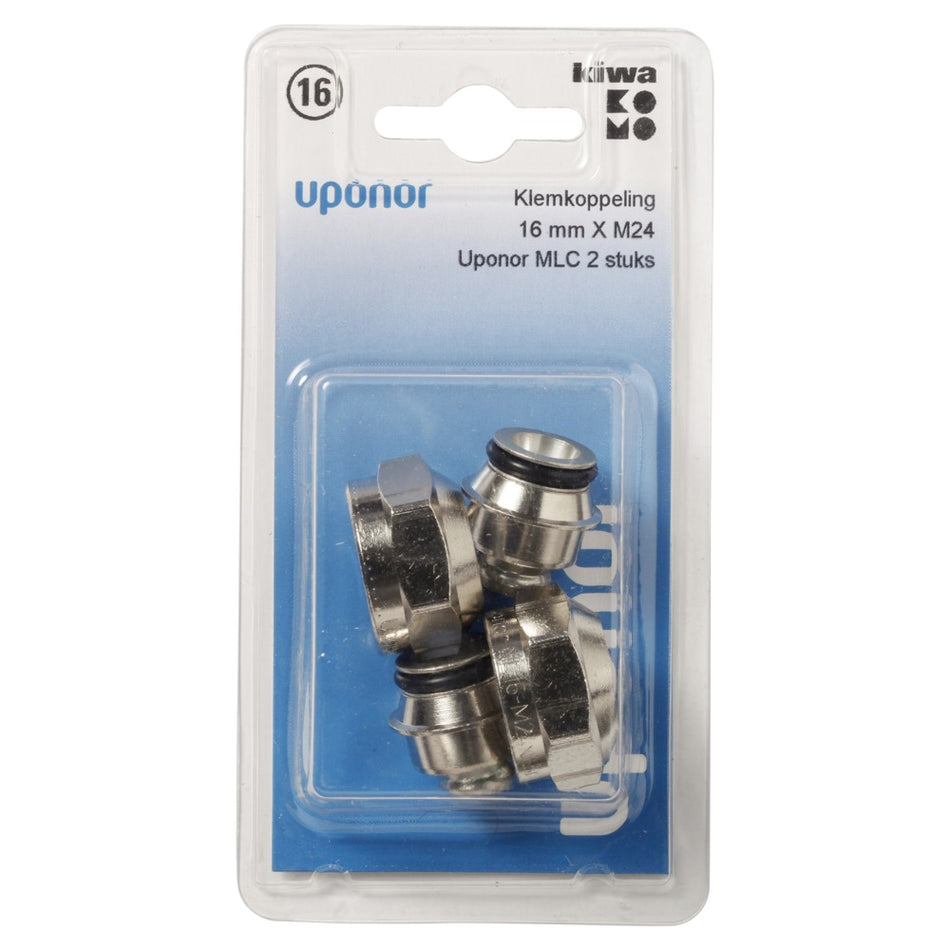 Uponor CV Klemkoppeling messing MLC 16 mm x M24 binnendraad 2 stuks-578054