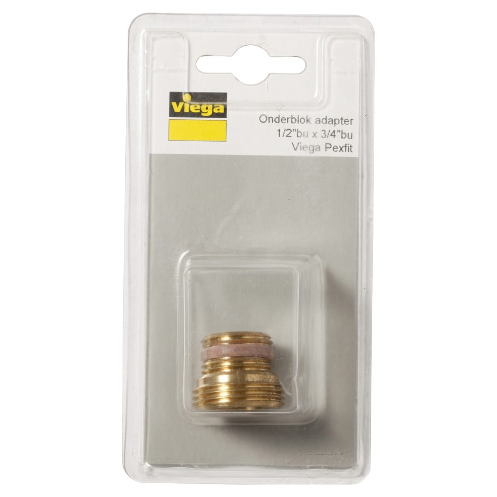 Viega Pexfit Radiator Onderblok Adapter 1096.8 Messing 1/2"x3/4"-578133