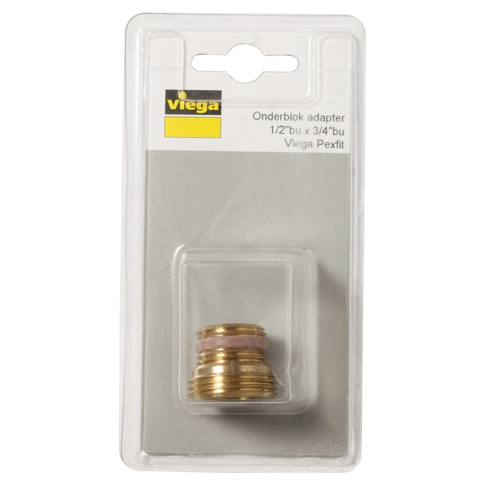Viega Pexfit Radiator Onderblok Adapter 1096.8 Messing 1/2"x3/4"-578133