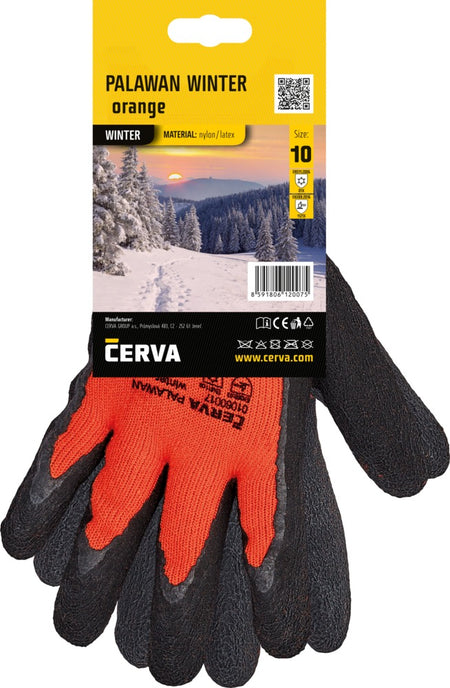 CERVA Winter Werkhandschoenen Palawan Acryl/Latex Oranje Maat 11/XXL-587463