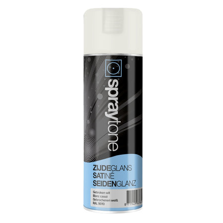 Spraytone Spuitlak Zijdeglans RAL 9010 Gebroken Wit 400ml-588315
