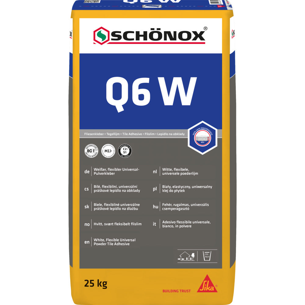 SCHÖNOX Q6 W Veelzijdige Poederlijm Wit 25kg-588975