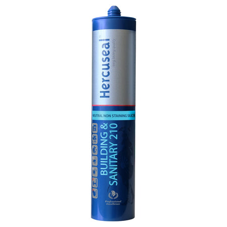 Hercuseal Siliconenkit Building Sanitary 210 Transparant Grijs 310ml-589535
