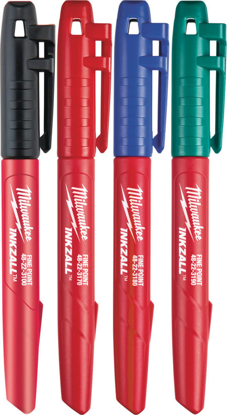 Milwaukee Marker Inkzall Zwart/Rood/Blauw/Groen 4st-590028