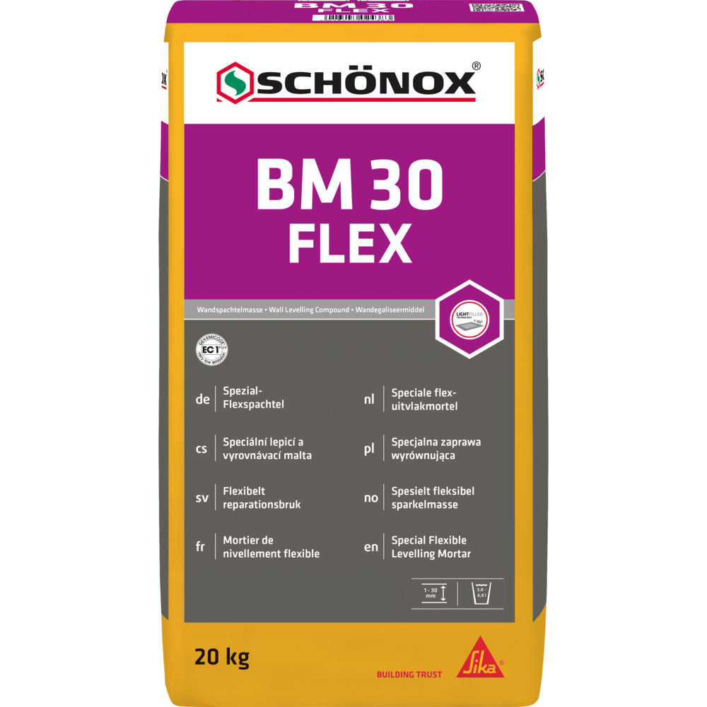 SCHÖNOX Wanduitvlakmortel BM30 Flex 1-30mm 20kg-591321