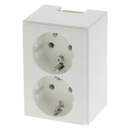 Attema Contactdoos P25 Wit 2-voudig Randaarde-600749