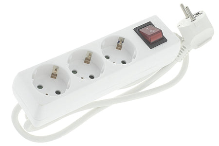 Q-link Stekkerdoos 3-Voudig Wit Met Schakelaar 1,5mm2 3x1,5m Randaarde-601149