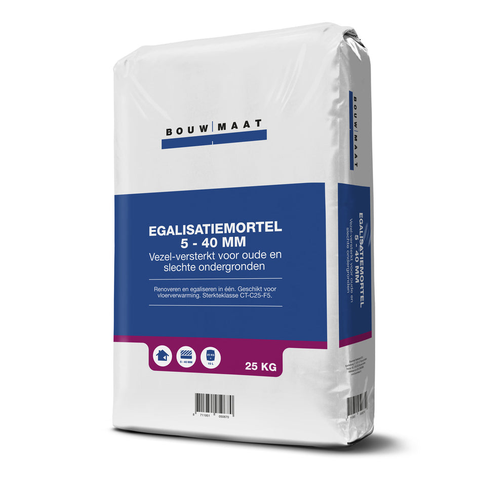 Bouwmaat Egalisatiemortel Vezelversterkt 5-40mm 25kg-701936