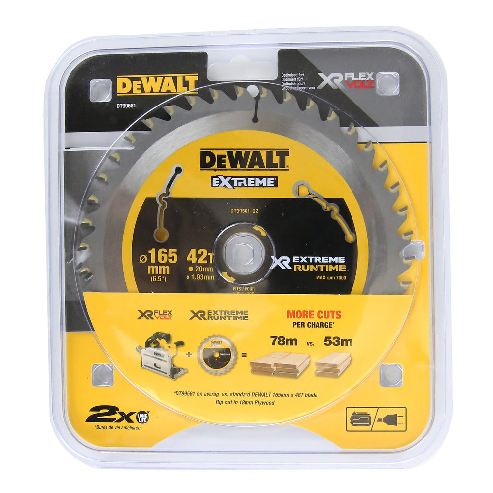 DeWALT Cirkelzaagblad DT99561-QZ  Xtreme Runtime 165x20 mm 42T CSB-703368